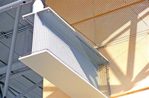 Bird netting example installation on I-beam