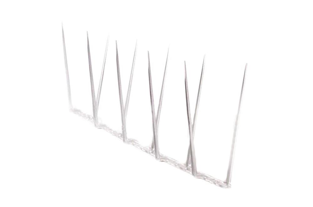 Flexible Stainless Bird Spikes with Plastic Base, Pigeon Fence (5 Feet  Coverage 3 Strips)